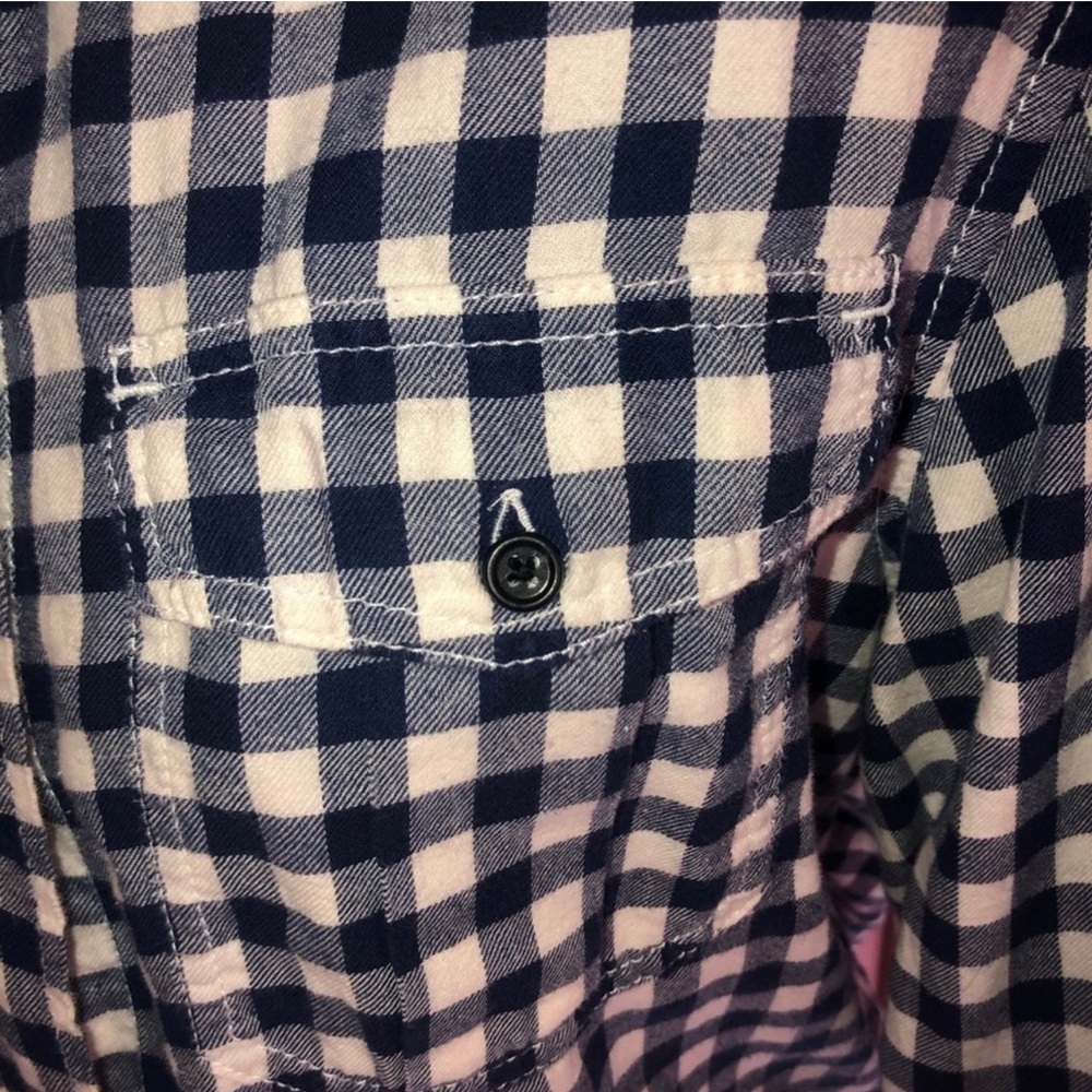 Blue and White Checked Flannel Shirt - Picture 4 of 4